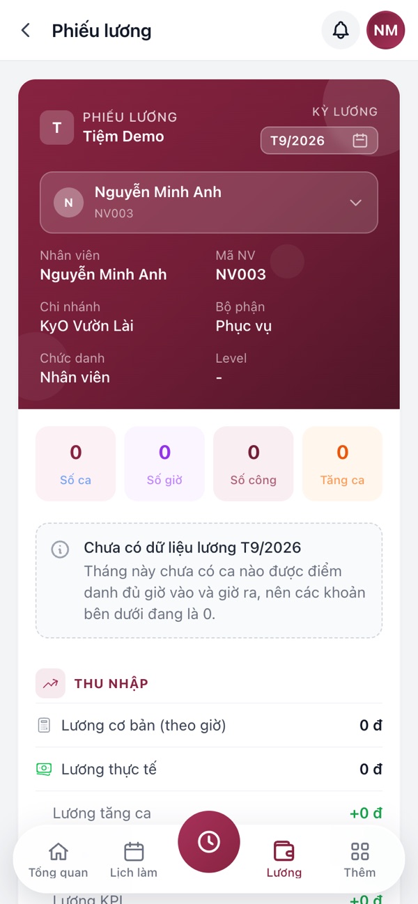 Phiếu lương trên MonkeyHRM